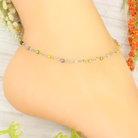 "Handmade Anklet – Elegant & Delicate Jewelry for Women | UNVRC1469 - Picture 3 of 10